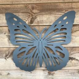 Black Butterfly Metal Wall Art Laser Cut, Weatherproof - 60x50cm - thumbnail 3