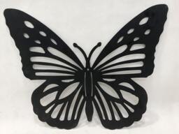 Black Butterfly Metal Wall Art Laser Cut, Weatherproof - 60x50cm - thumbnail 1