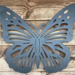 Black Butterfly Metal Wall Art Laser Cut, Weatherproof - 60x50cm - thumbnail 2