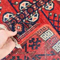 4'2x6'0 Brand Kazak Red Farmhouse Rug, Handmade Medallion Wool Area Afghan Luxury Design Bedroom Livingroom Office D??cor Rug - thumbnail 4