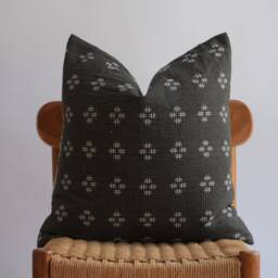 Dark Olive Green Hmong Pillow Cover Ethnic Tribal Design - thumbnail 2