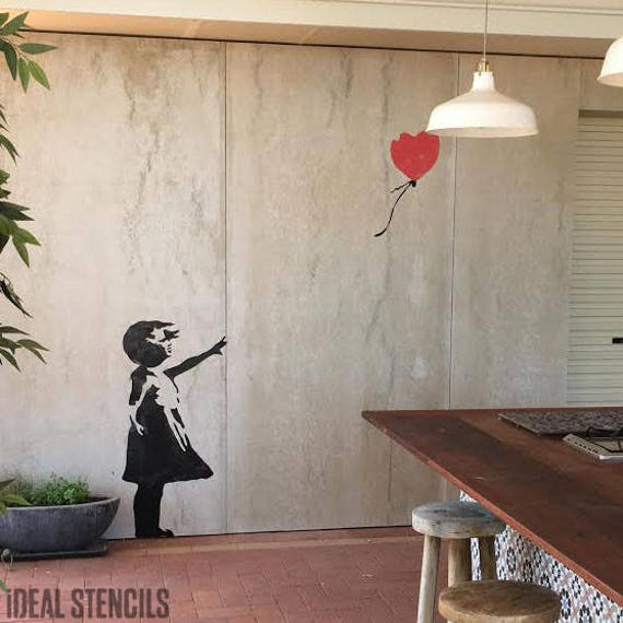 Banksy Balloon Girl Stencil Xl Life Size Wall Art - image 1