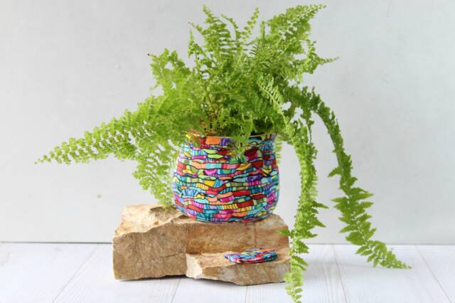 Colorful Indoor Medium Planter With Drainage Hole - image 1