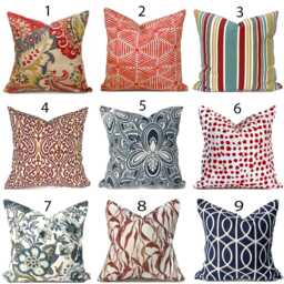 Indoor Pillow Cover With Zippers, Orange, Coral & Blue, Pick Your Favorites - thumbnail 1