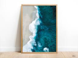 Ocean Waves Beach - Printed Poster Wallposter Posters Wallgallery Art Print Photography Photo Summer Sunny Vibes 50x70 70x100 30x40 - thumbnail 1