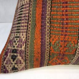 Vintage Handwoven Kilim Pillow Cover, Bohemian Decor - 16x16 - thumbnail 3