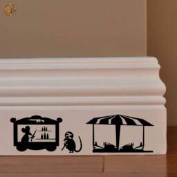 Family Mural Stickers Topini Amusement Park Carscontro Black PVC Discounted 1 Kit Various Pieces Measures cm 8x30 Wall Sticker Mouse Family Riders
