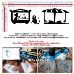 Family Mural Stickers Topini Amusement Park Carscontro Black PVC Discounted 1 Kit Various Pieces Measures cm 8x30 Wall Sticker Mouse Family Riders - thumbnail 2