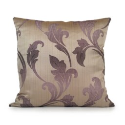 Purple, Light Purple & Beige Pillow, Throw Pillow Cover, Decorative Cushion Toss Silk Blend, Floral Pillow - thumbnail 1