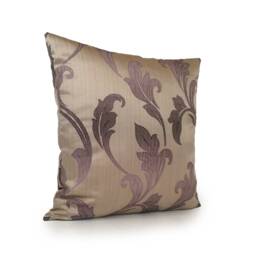 Purple, Light Purple & Beige Pillow, Throw Pillow Cover, Decorative Cushion Toss Silk Blend, Floral Pillow - thumbnail 2