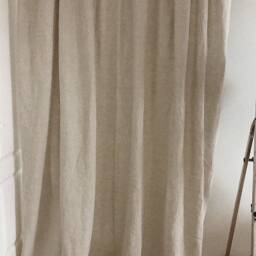 2 Units Of Natural Linen Curtains - 18L X 24L Inches Each Plus Ties - thumbnail 2