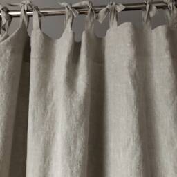 2 Units Of Natural Linen Curtains - 18L X 24L Inches Each Plus Ties - thumbnail 3