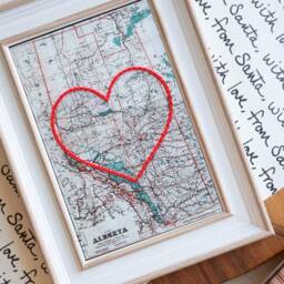 Alberta Heart Map, Framed Wall Art, Personalized Anniversary Gift, Custom Engagement Gift For Her, Valentines Day For Him - thumbnail 3
