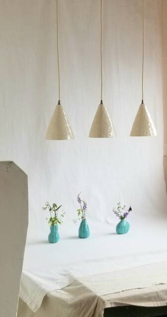 Small Ceramic Pendant Light. Kitchen Island Lighting. White Or Custom Colors - image 1