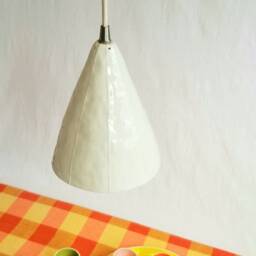 Small Ceramic Pendant Light. Kitchen Island Lighting. White Or Custom Colors - thumbnail 3