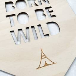 Born To Be Wild Wooden Wall Hanging Laser Engraved Nursery Decor - thumbnail 2