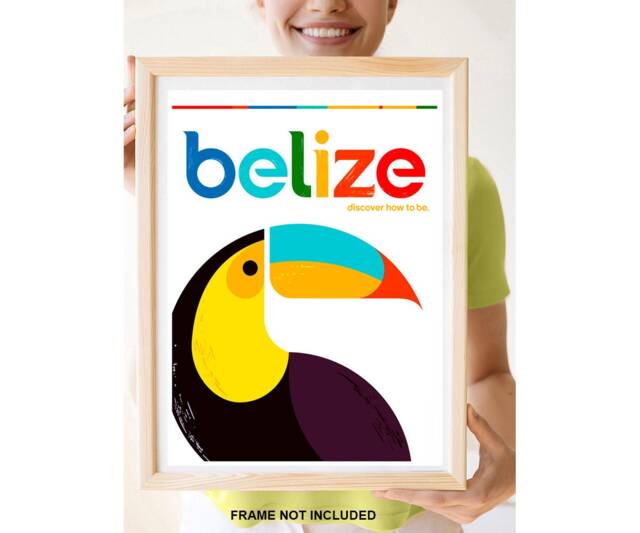 Reprint Of A Vintage Travel Poster - Discover Belize - image 1