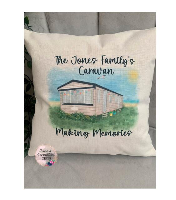 Personalised Caravan Cushion Gift Nanny & Grandad Gift, Camper Home Decor - image 1