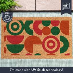 Geometric Abstract Shape Doormat - Custom Mid Century Pattern Minimalist Housewarming Decor Gift Unique Midcentury Door Mat - thumbnail 1