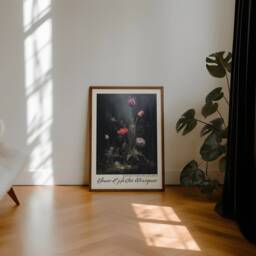 Floral Flowers Bouquet Exhibition Print - Classic Moody Aesthetic Flower Vase, Fleurs Botaniques, Gallery, Contemporary Abstract Art - thumbnail 3