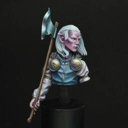 Fantasy Bust For Painting, Resin Bust, Fantasy Modeling, Elf, Scale 1/12, Coeden Greywind Elf - thumbnail 2