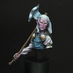 Fantasy Bust For Painting, Resin Bust, Fantasy Modeling, Elf, Scale 1/12, Coeden Greywind Elf - thumbnail 1