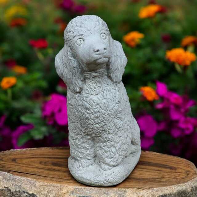 White Poodle Statue Concrete Dog Figurine Outdoor Puppy Sculpture Cement Garden Decoration Yard Ornament Poodle Lover Gift Front Door - image 1
