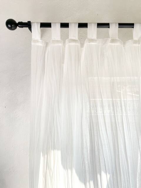 Soraya Linen Crepe Sheer Curtain, 2 Colors, Textured Custom Cotton Livingroom Bedroom 1Pc - image 1