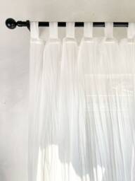 Soraya Linen Crepe Sheer Curtain, 2 Colors, Textured Custom Cotton Livingroom Bedroom 1Pc - thumbnail 1