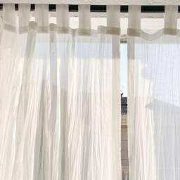 Soraya Linen Crepe Sheer Curtain, 2 Colors, Textured Custom Cotton Livingroom Bedroom 1Pc - thumbnail 3