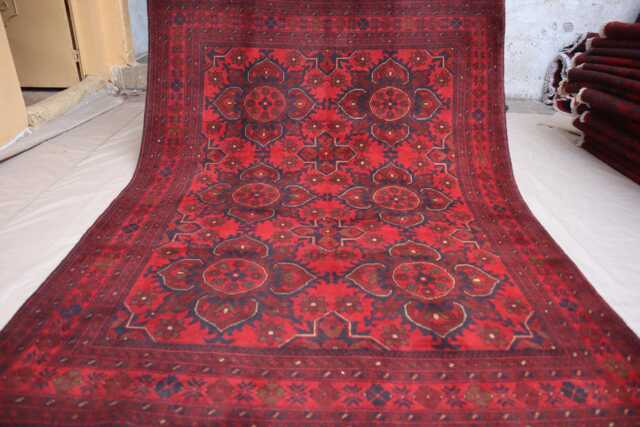 5x7 Ft Afghan Tribal Vintage Rug - Hand Knotted Wool Area Oriental Red Carpet Antique Geometric Turkmen Bukhara Bedroom - image 1
