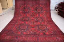 5x7 Ft Afghan Tribal Vintage Rug - Hand Knotted Wool Area Oriental Red Carpet Antique Geometric Turkmen Bukhara Bedroom - thumbnail 1