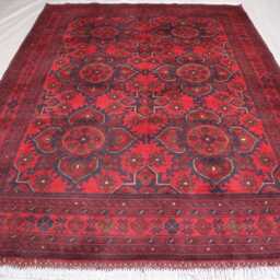 5x7 Ft Afghan Tribal Vintage Rug - Hand Knotted Wool Area Oriental Red Carpet Antique Geometric Turkmen Bukhara Bedroom - thumbnail 3