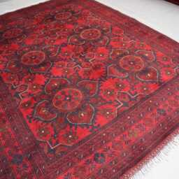 5x7 Ft Afghan Tribal Vintage Rug - Hand Knotted Wool Area Oriental Red Carpet Antique Geometric Turkmen Bukhara Bedroom - thumbnail 2