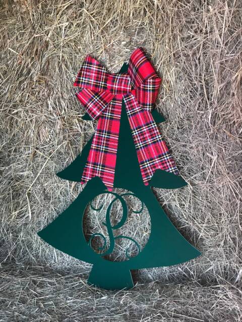 Metal Monogram Christmas Tree, Decor, Gift, Rustic Christmas, Personalized Home Decor - image 1