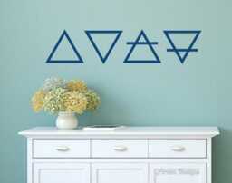Alchemy Symbol, Four Elements Wall Art, Pagan Vinyl Decal, Air, Water, Fire, Earth - thumbnail 1