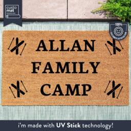 Personalized Family Name Skiing Camp Coconut Coir Doormat - Custom Door Mat - thumbnail 1