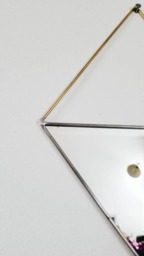 Triangle Mirror With Brass Hanging - Stained Glass Wall Decor - thumbnail 4