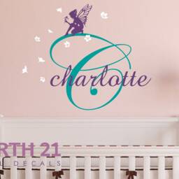 Fairy Wall Decal - Girls Fairy Art Decor Name Nursery - thumbnail 2