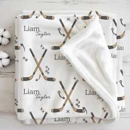 Personalized Sports Name Blanket, Soccer Hockey Basketball Baseball Custom Kids Fleece Fan Gift For Boys - thumbnail 2