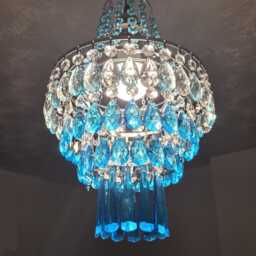 "Unique Aqua Deco Boutique Chic Tiered Chandelier Pendant Light 9"" X 15" - thumbnail 4