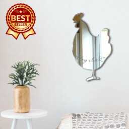 Cockerel Acrylic Mirror Wall Art Personalized Engraving Available