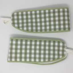Laura Ashley Gingham Hedgerow Pair Handmade Curtain Tie Backs Piped - thumbnail 3