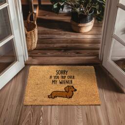 Weiner Doormat - Sorry If You Trip Over My Wiener Funny Gift Dog Lover Dachshund Welcome Mat - thumbnail 1