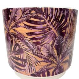Fiji Tropical Leaf Print Ceramic Planter - 2 Sizes - thumbnail 3