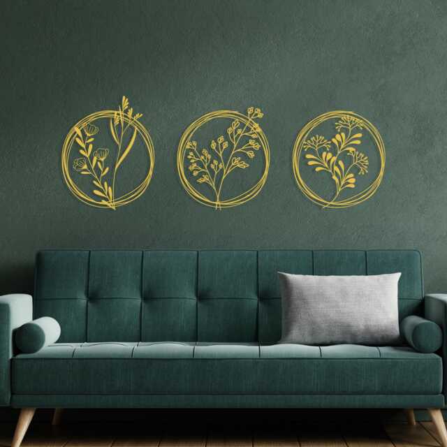 Metal Flower Wall Art Set, Modern Botanical Decor - image 1