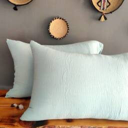 Muslin Pillowcase, Boho Cotton Pillow Cover, Musling Bedding, Standard Pillowcase - thumbnail 3