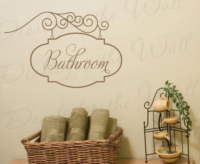 Bathroom Sign Wall Decal Large Vinyl Sticker Art Graphic Decor Mural Decoration G67 - image 1