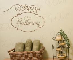 Bathroom Sign Wall Decal Large Vinyl Sticker Art Graphic Decor Mural Decoration G67 - thumbnail 1