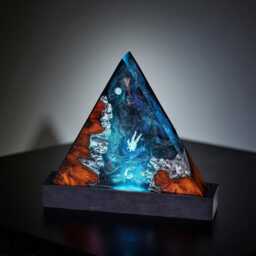 Galaxy Astronaut Resin Lamp Cosmic Triangle Night Light - thumbnail 2